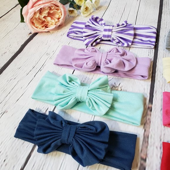 Bundle of 8 - Baby Big Bow Headbands - Picture 5 of 12